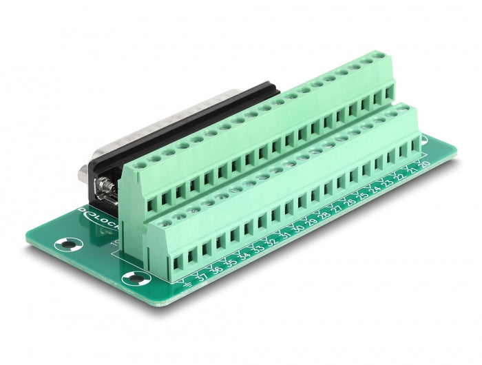 טרמינל בלוק DIN rail בחיבור הברגה לתקע D-Sub 37 pin - delock.israel