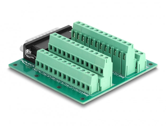 טרמינל בלוק DIN rail בחיבור הברגה לתקע D-Sub HD 44 pin - delock.israel