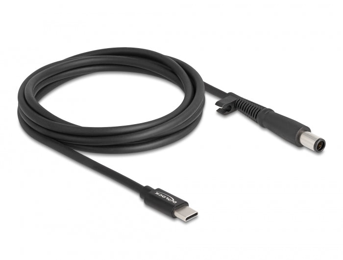 כבל טעינה תקע USB-C לתקע DC 7.4x5.0 עבור מחשב נייד HP אורך 1.5 מטר - delock.israel