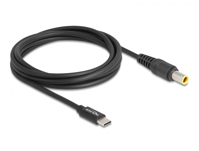 כבל טעינה תקע USB-C לתקע DC 7.9x5.5 עבור מחשב נייד IBM אורך 1.5 מטר - delock.israel