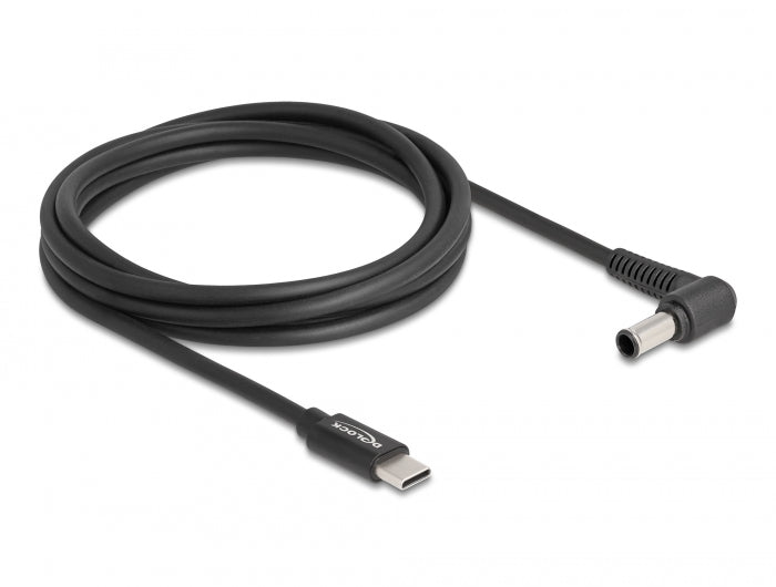 כבל טעינה תקע USB-C לתקע DC 6.0x4.3 בזווית 90° עבור מחשב נייד Sony אורך 1.5 מטר - delock.israel
