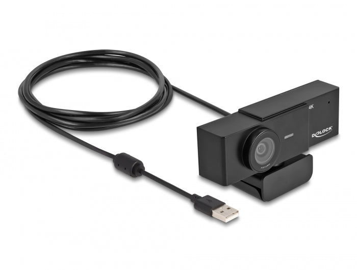 מצלמת אינטרנט 4K 110° UHD 8 megapixel עם מיקרופון וחצובה - delock.israel