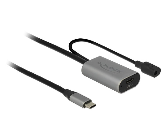 כבל מאריך אקטיבי USB-C 3.1 Gen 1 5Gbps ז/נ אורך 5 מטר - delock.israel