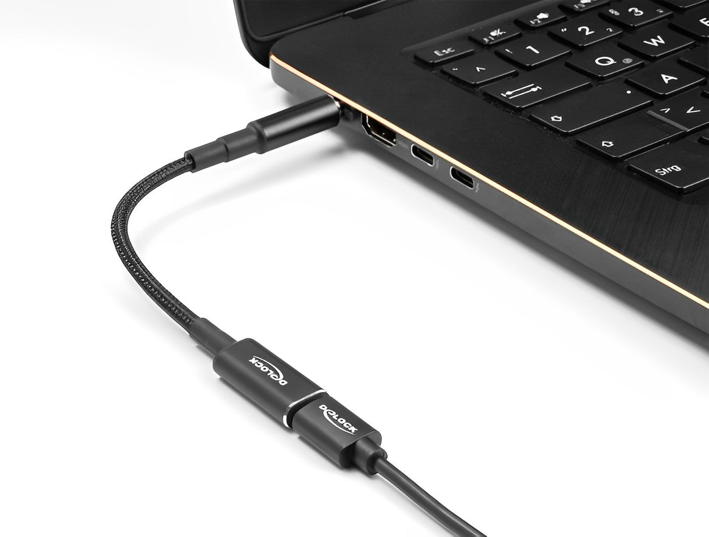 מתאם טעינה למחשב נייד HP שקע USB-C לתקע DC 4.5x3.0 אורך 15 ס"מ - delock.israel