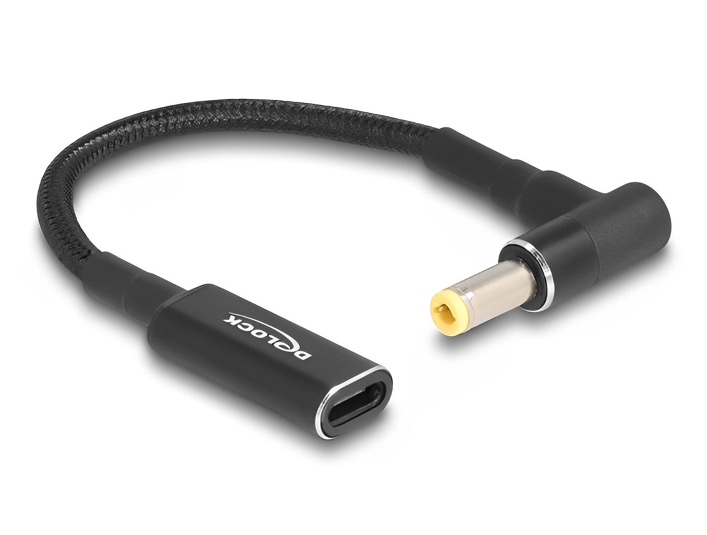 מתאם טעינה למחשב נייד שקע USB-C לתקע DC 5.5x2.5 אורך 15 ס"מ - delock.israel