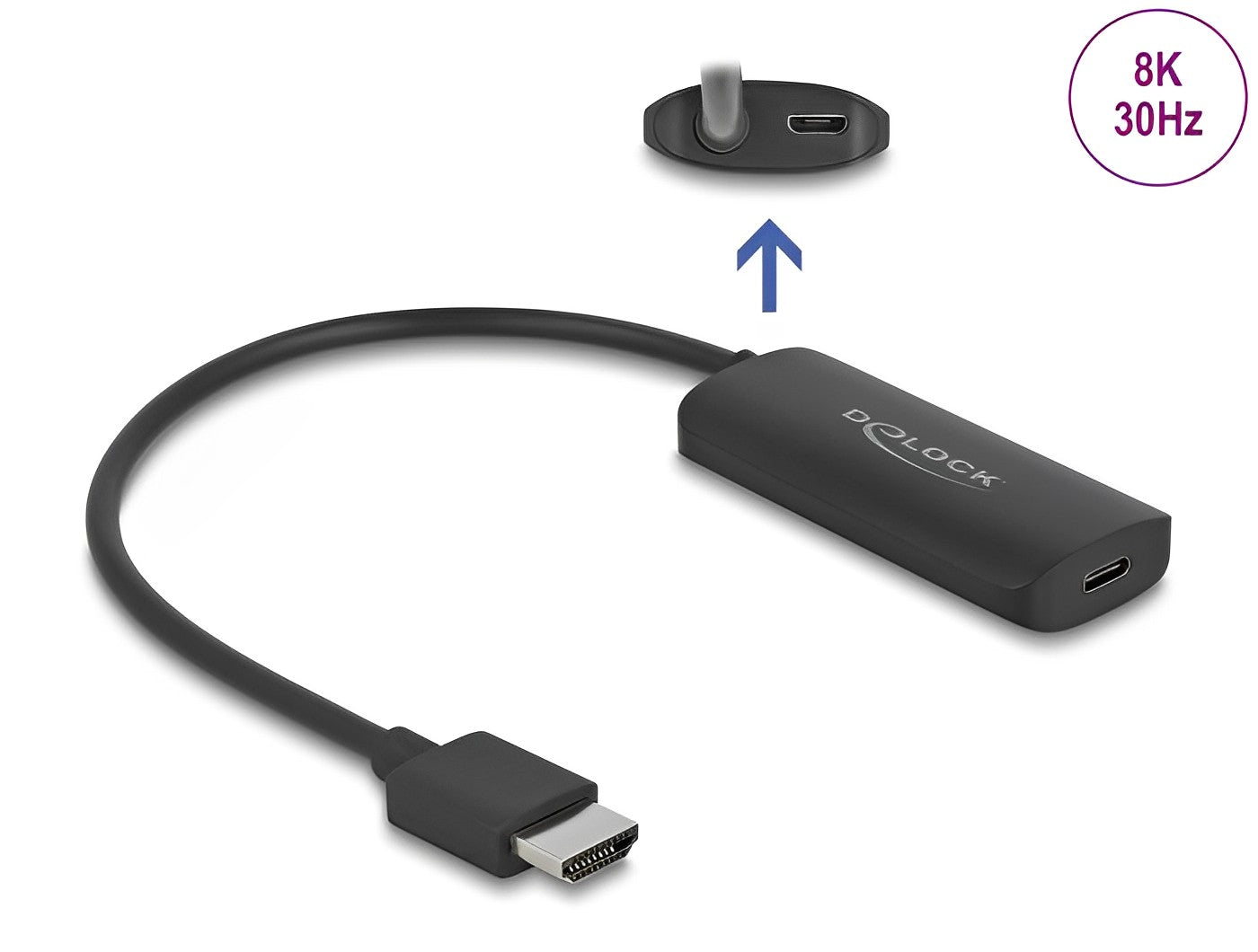 מתאם תצוגה תקע HDMI לשקע USB-C 8K 30 Hz תומך HDR - delock.israel
