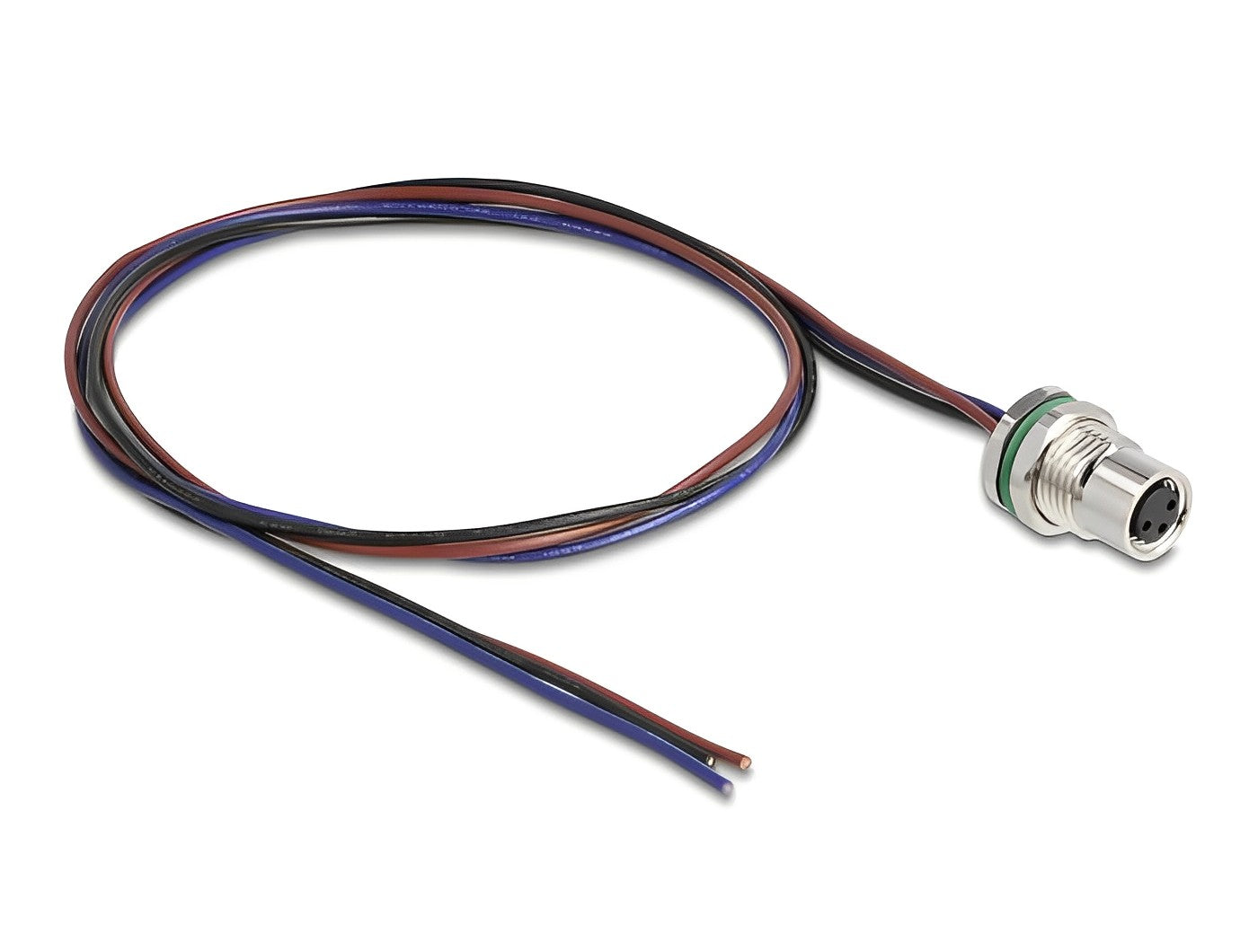 שקע M8 3 pin לפאנל עם כבל 3 גידים אורך 0.5 מטר - delock.israel