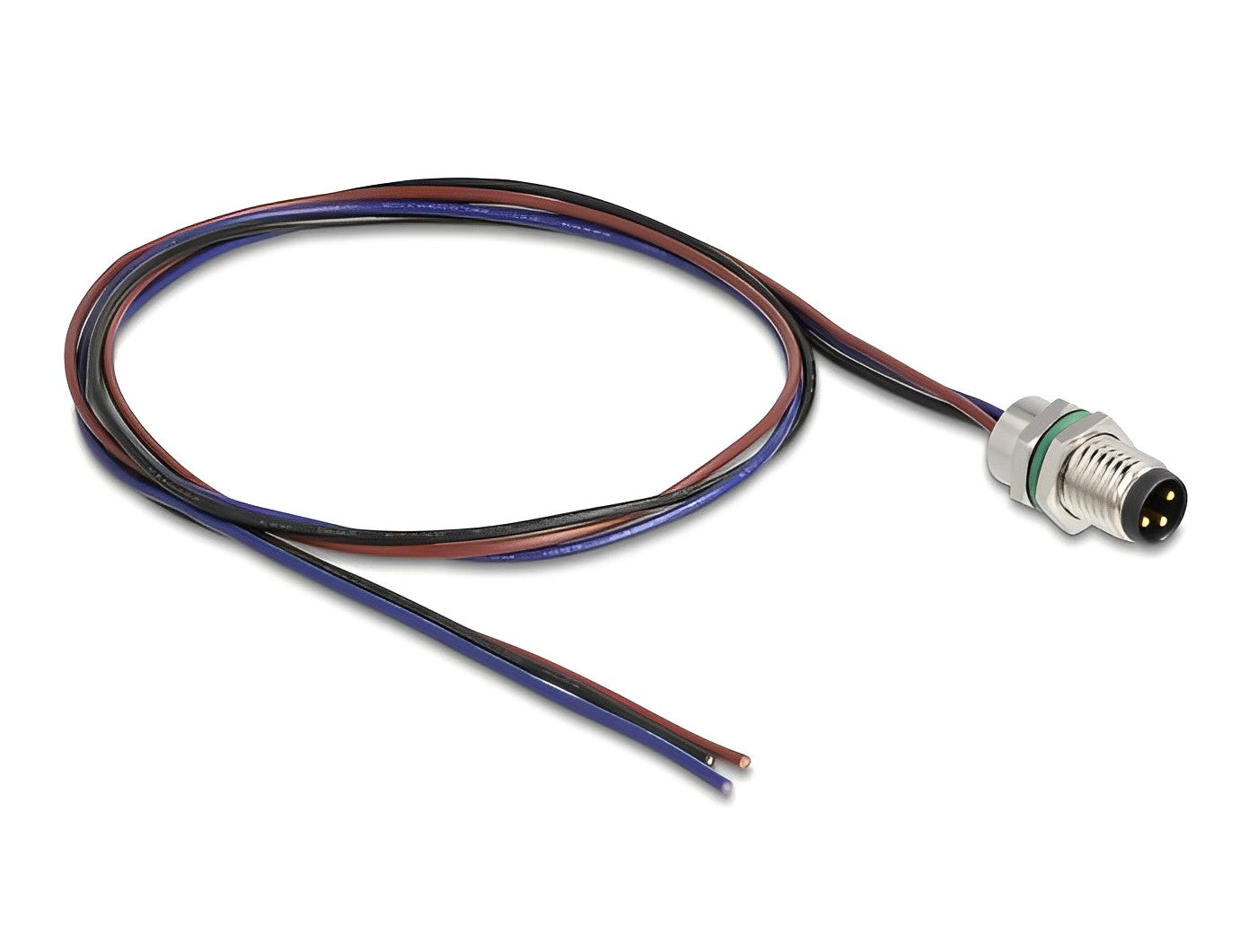 תקע M8 3 pin לפאנל עם כבל 3 גידים אורך 0.5 מטר - delock.israel