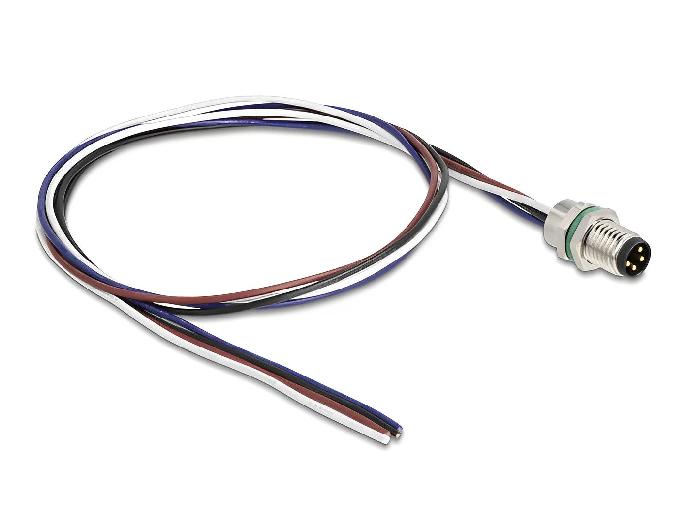 תקע M8 4 pin לפאנל עם כבל 4 גידים אורך 0.5 מטר - delock.israel