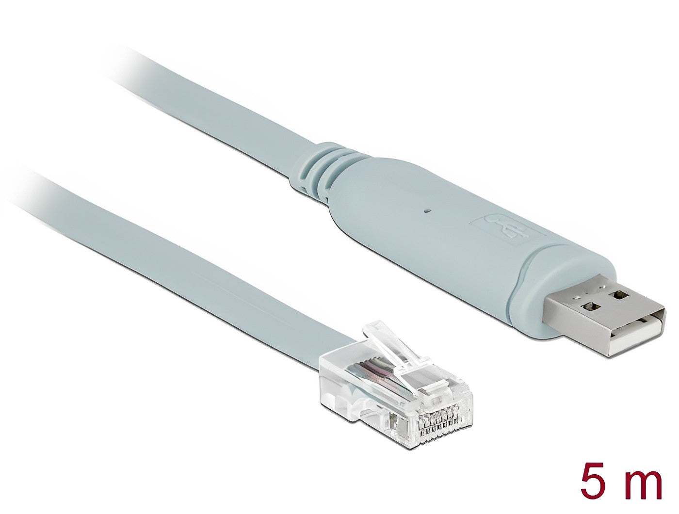 כבל קונסול לסיסקו אפור USB-A זכר לתקע RJ45 RS-232 צ'יפ FTDI - delock.israel