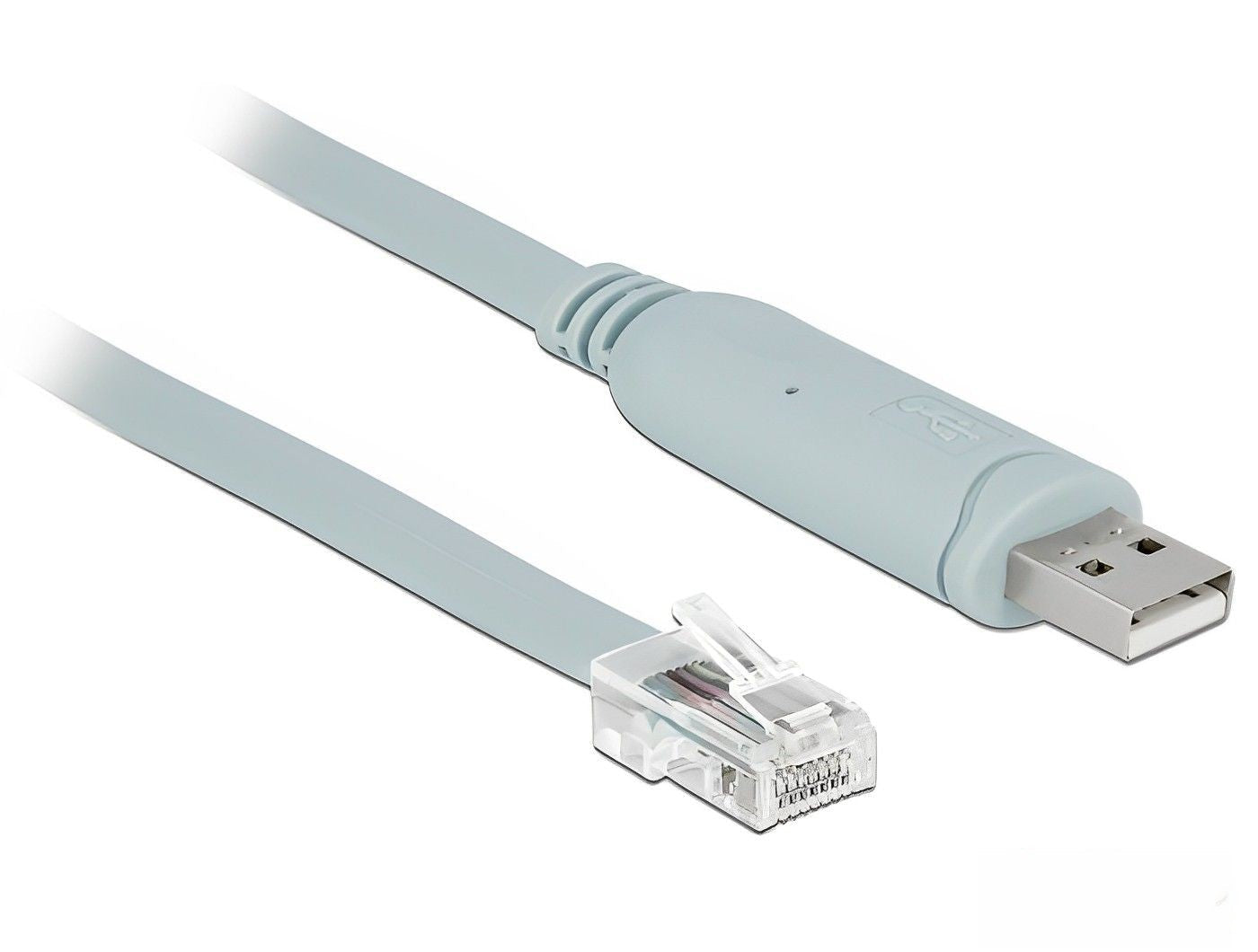 כבל קונסול לסיסקו אפור USB-A זכר לתקע RJ45 RS-232 צ'יפ FTDI - delock.israel