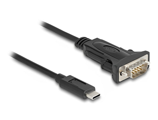 ממיר USB-C זכר לתקע DB9 Serial RS-232 צ'יפ FTDI אורך 25 ס"מ - delock.israel