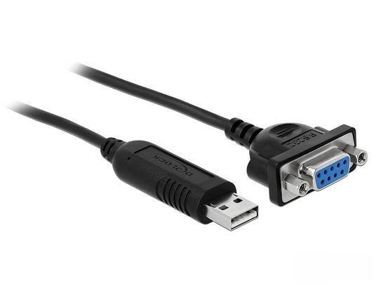 ממיר USB לשקע קומפקטי DB9 Serial RS-232 צ'יפ FTDI אורך 1.8 מטר - delock.israel