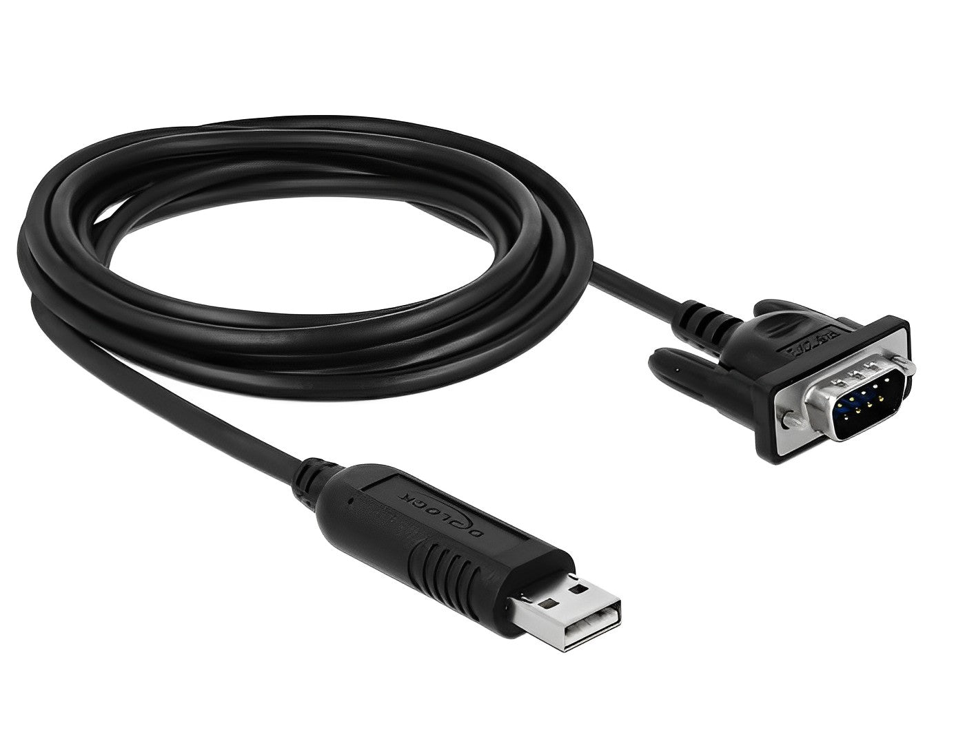 ממיר USB לתקע קומפקטי DB9 Serial RS-232 צ'יפ FTDI אורך 1.8 מטר - delock.israel