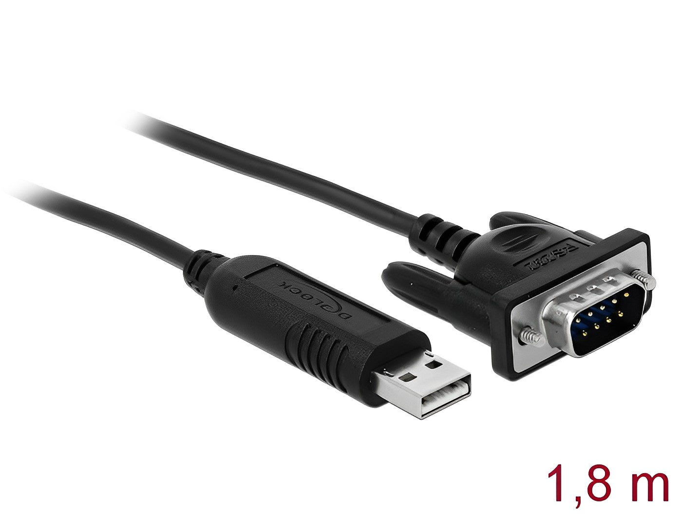 ממיר USB לתקע קומפקטי DB9 Serial RS-232 צ'יפ FTDI אורך 1.8 מטר - delock.israel