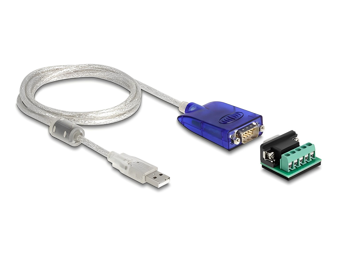 ממיר USB לתקע DB9 Serial RS-422/485 עם הגנת 15kV ESD וטווח טמפרטורות מורחב צ'יפ FTDI אורך 1.5 מטר - delock.israel