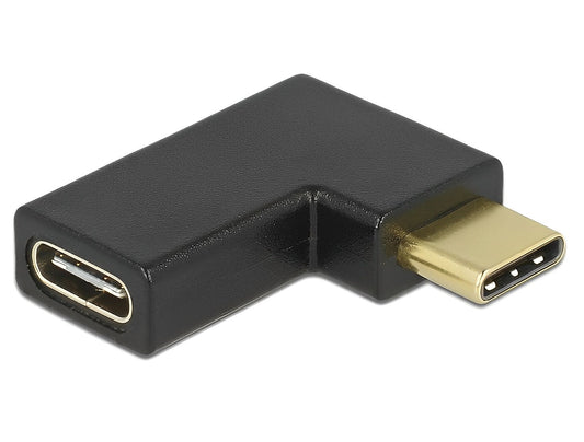מתאם USB-C 3.1 Gen 2 ז/נ בזווית צד 90° תומך 10Gbps - delock.israel