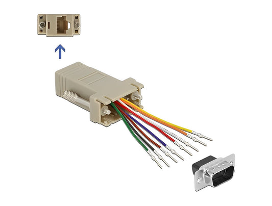 מעביר תקע D-Sub 9 Pin לשקע RJ45 - delock.israel