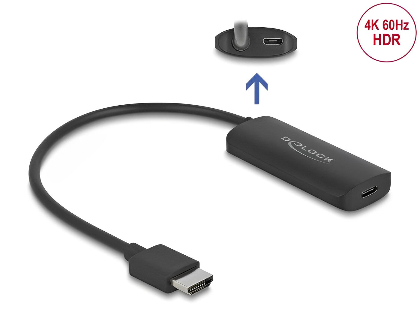 מתאם תצוגה תקע HDMI לשקע USB-C 4K 60 Hz תומך HDR - delock.israel