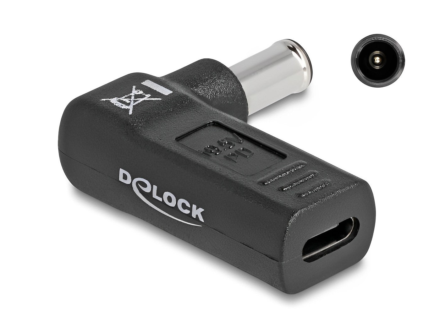מתאם טעינה למחשב נייד Sony שקע USB-C לתקע DC 6.0 x 4.3 בזווית 90° - delock.israel