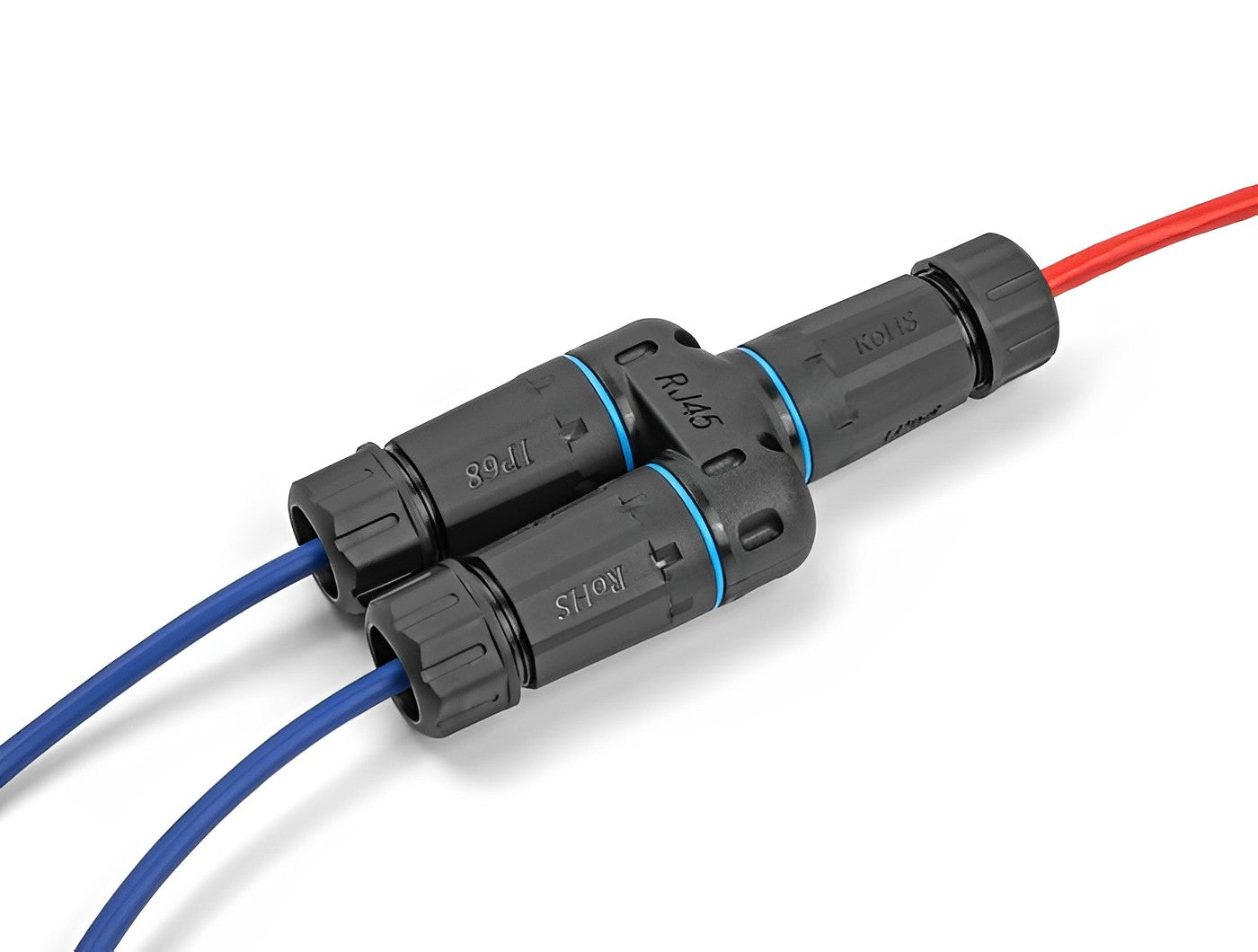 מופה רשת מתפצלת Cat.6A STP שקע RJ45 נ/נ עם הגנה מוגברת נגד מים IP68 - delock.israel