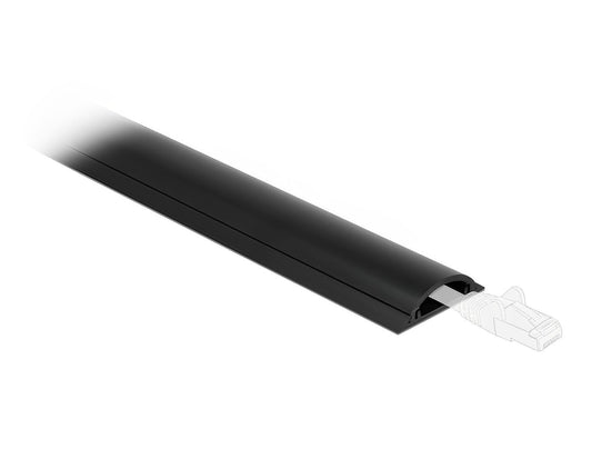 תעלת דריכה לכבלים PVC עם פס דבק צבע שחור - delock.israel