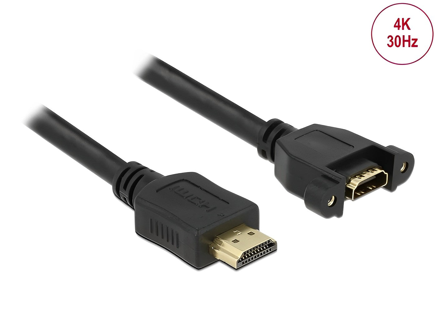 כבל מאריך HDMI-A 4K לפאנל ז/נ מרחק בין הברגים 30 מ"מ - delock.israel