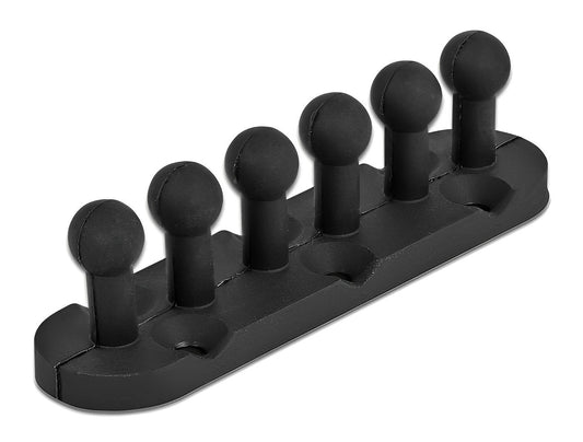 אירגונית לסידור כבלים 5 מסילות עם דבק דו צדדי + ניתנת להברגה - delock.israel