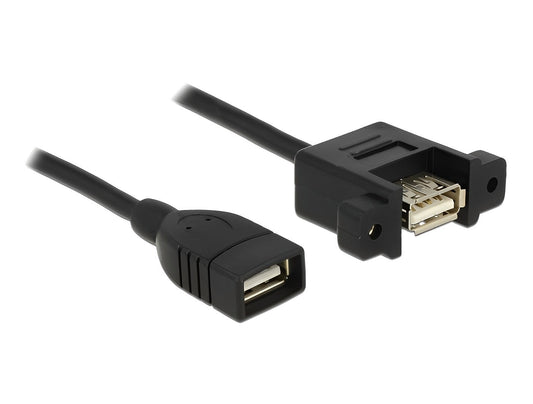 כבל מאריך USB-A 2.0 לפאנל נ/נ מרחק בין הברגים 30 מ"מ - delock.israel