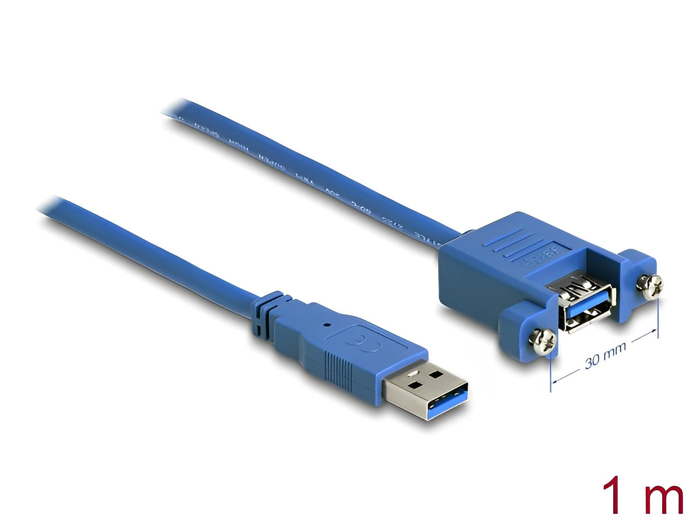 כבל מאריך USB-A 3.0 לפאנל ז/נ מרחק בין הברגים 30 מ"מ - delock.israel