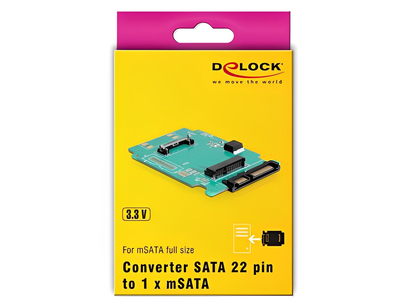 מתאם SATA ל- mSATA full size - delock.israel