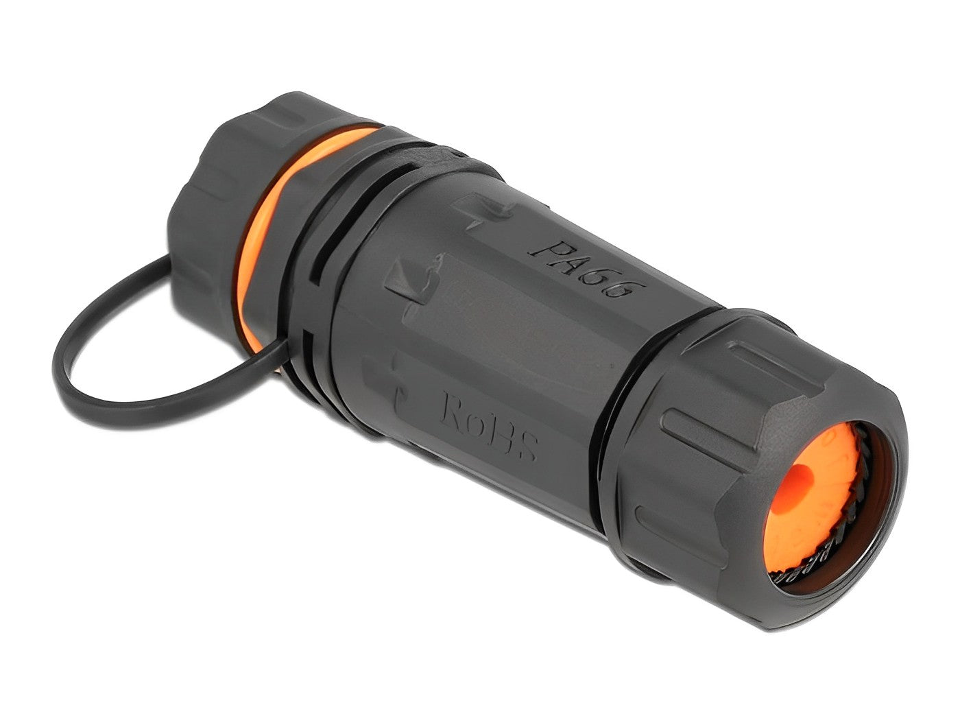 מופה רשת מסוכך Cat.6A STP שקע RJ45 נ/נ עם מכסה בצד אחד אטום נגד מים IP68 - delock.israel