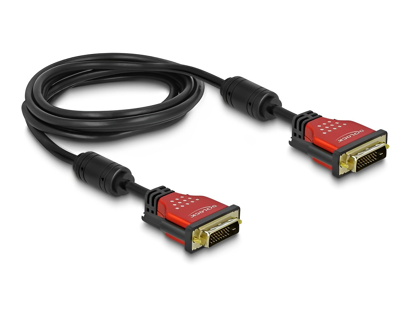 כבל תצוגה DVI 24+1 Red metal ז/ז - delock.israel