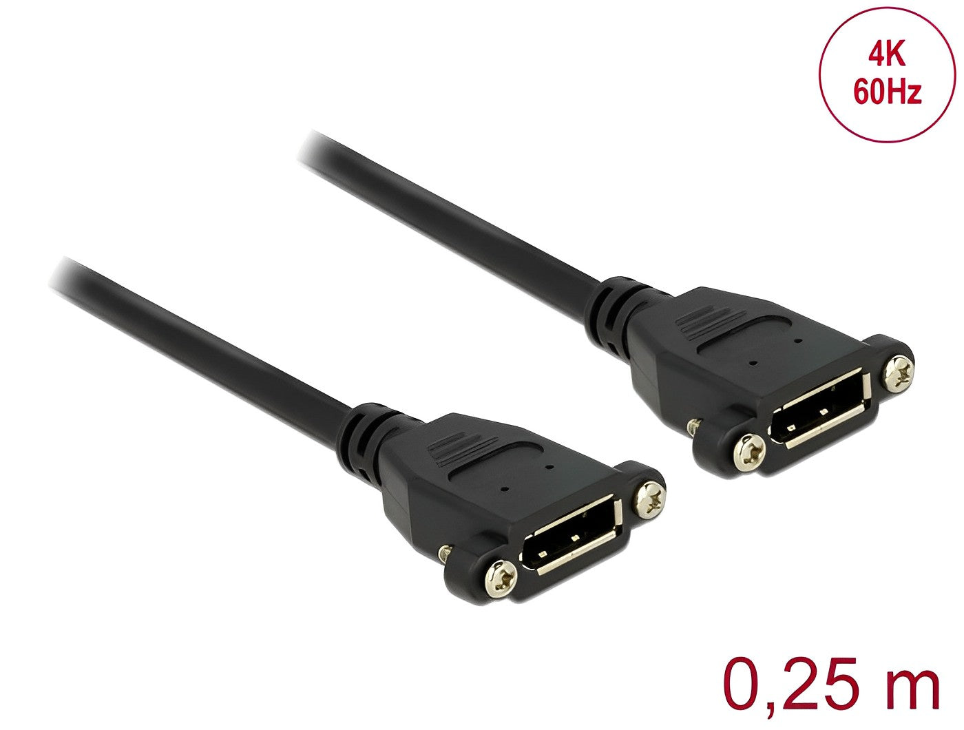 כבל מאריך DisplayPort 4K לפאנל נ/נ מרחק בין הברגים 27 מ"מ - delock.israel