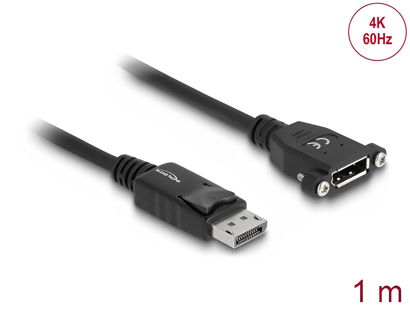 כבל מאריך DisplayPort 1.2 4K לפאנל ז/נ מרחק בין הברגים 27 מ"מ - delock.israel