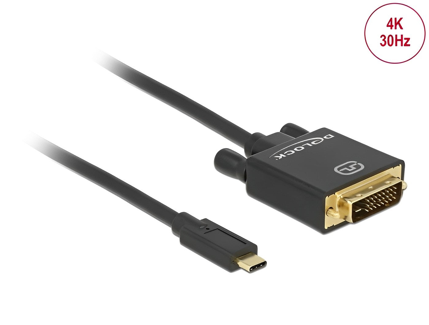 כבל תצוגה תקע USB-C לתקע DVI 4K תומך 30 הרץ - delock.israel