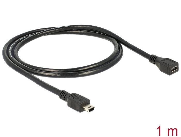 כבל מאריך מיני USB 2.0 ז/נ אורך 1 מטר - delock.israel