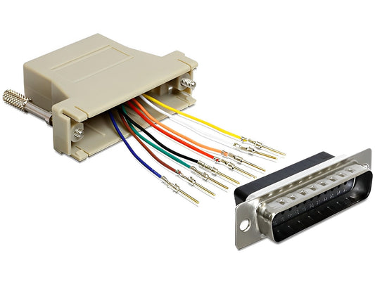 מעביר תקע D-Sub 25 Pin לשקע RJ45 - delock.israel