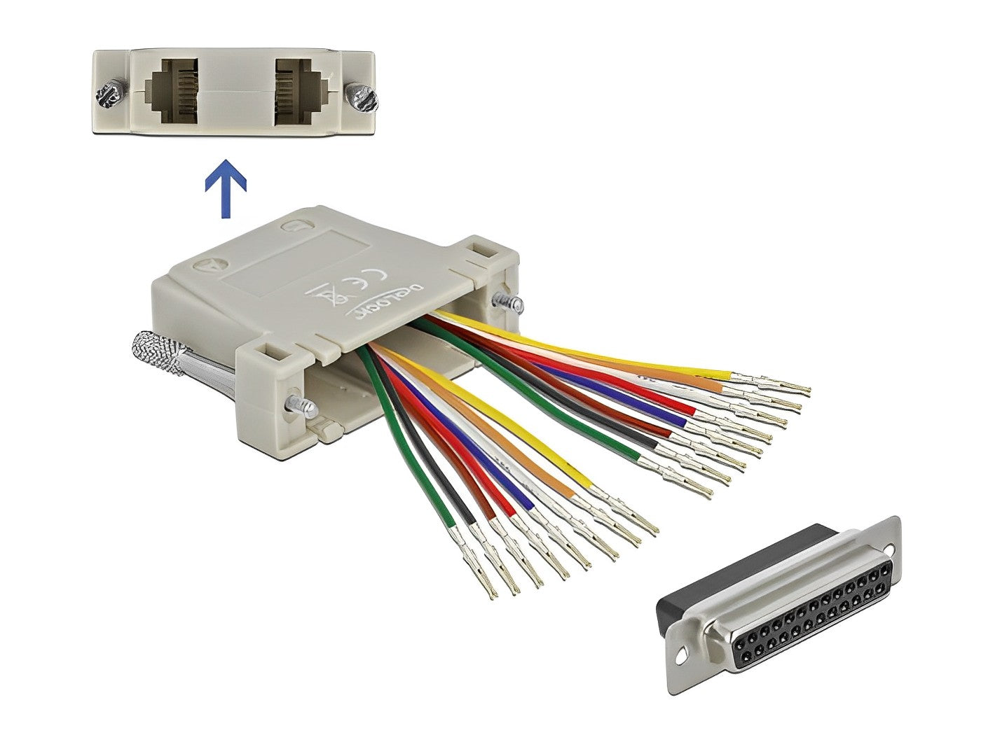 מעביר שקע D-Sub 25 Pin לשני שקעים RJ45 - delock.israel