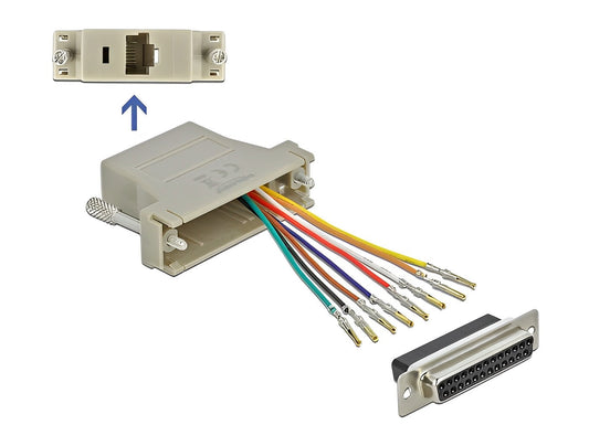 מעביר שקע D-Sub 25 Pin לשקע RJ45 - delock.israel