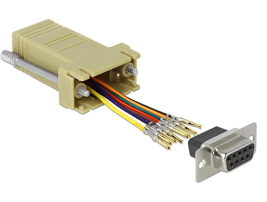 מעביר שקע D-Sub 9 Pin לשקע RJ45 - delock.israel
