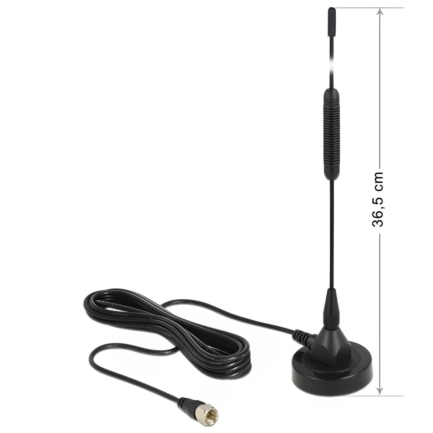אנטנה כלל כיוונית DAB+ 0 dBi מחבר F plug לקליטת שידור רדיו דיגיטלי עם בסיס מגנטי - delock.israel
