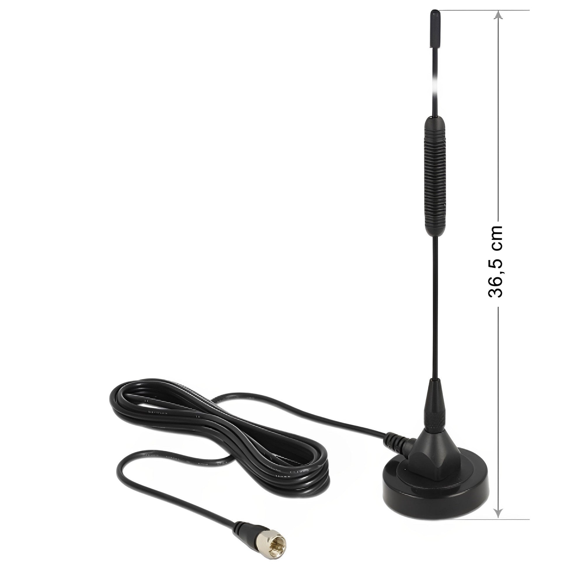 אנטנה כלל כיוונית DAB+ 0 dBi מחבר F plug לקליטת שידור רדיו דיגיטלי עם בסיס מגנטי - delock.israel