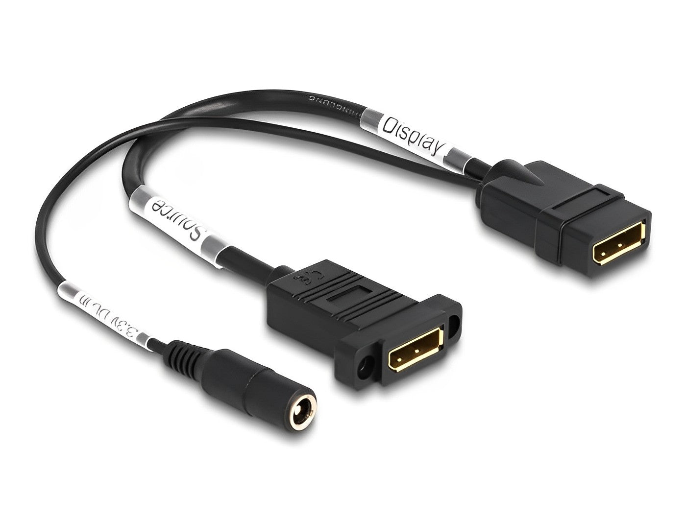 כבל מאריך HDMI 4K + DC 3.3V לפאנל נ/נ מרחק בין הברגים 28 מ"מ - delock.israel
