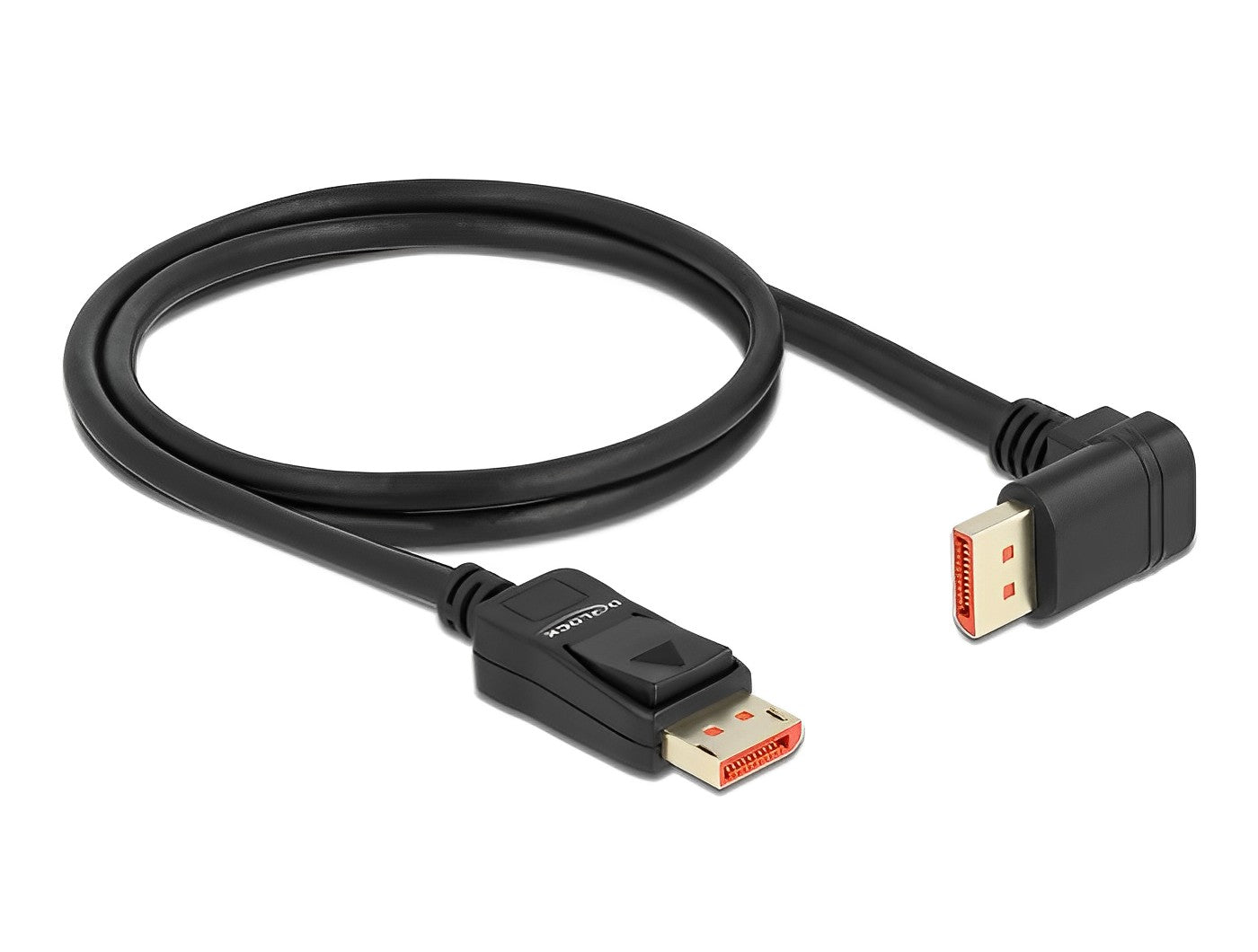 כבל DisplayPort 1.4 8K HDR ז/ז צד אחד בזווית 90° למטה תומך 60 הרץ - delock.israel