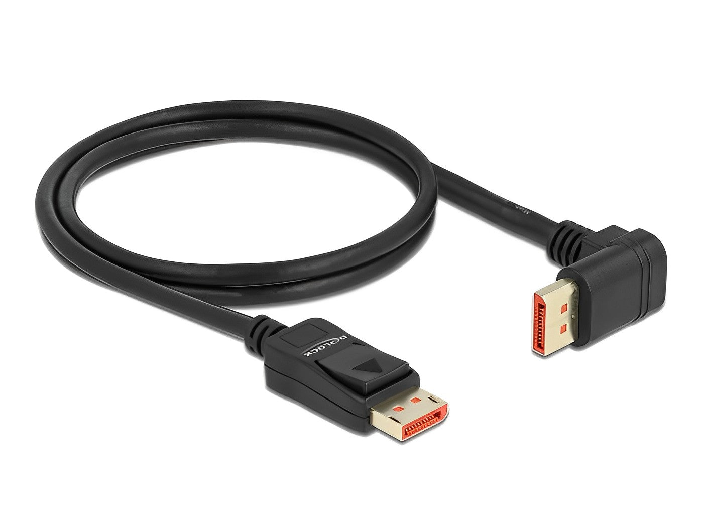 כבל DisplayPort 1.4 8K HDR ז/ז צד אחד בזווית 90° למעלה תומך 60 הרץ - delock.israel