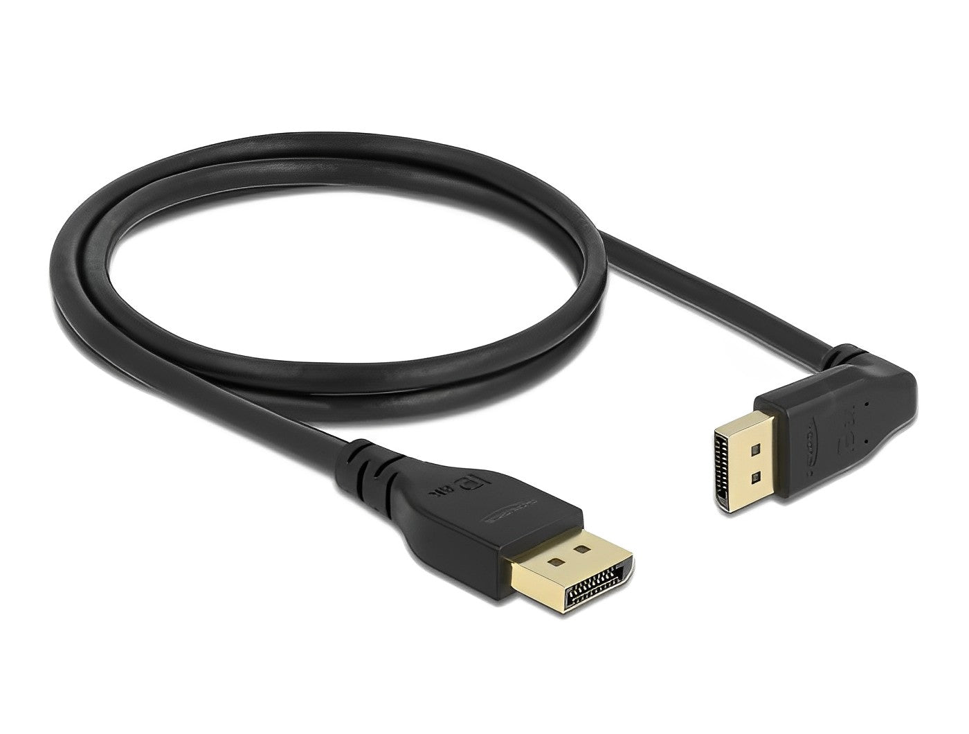 כבל DisplayPort 1.4 8K HDR ז/ז עם תקע מיני ללא נעילה צד אחד בזווית 90° למעלה תומך 60 הרץ - delock.israel