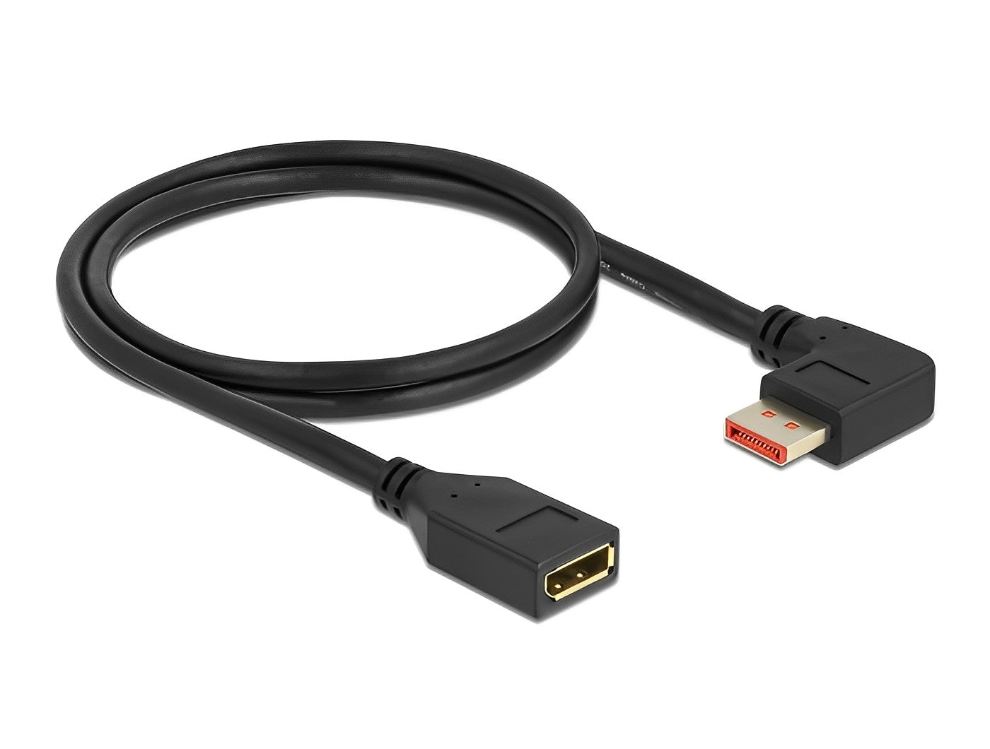 כבל מאריך DisplayPort 1.4 8K HDR ז/נ צד אחד בזווית 90° ימינה תומך 60 הרץ - delock.israel