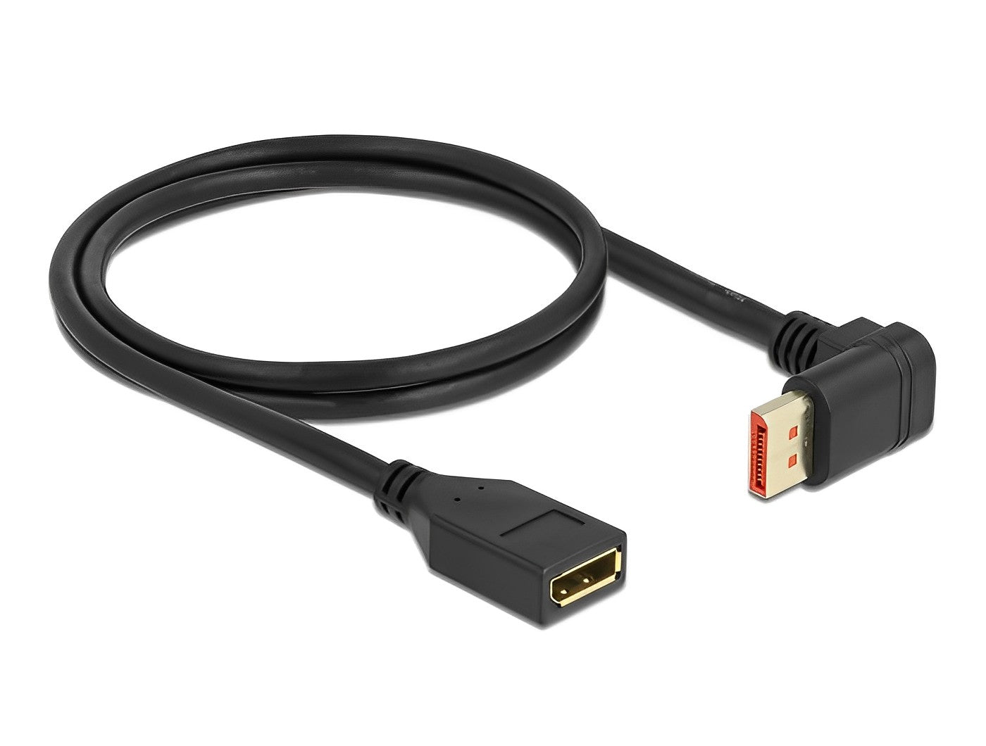 כבל מאריך DisplayPort 1.4 8K HDR ז/נ צד אחד בזווית 90° למעלה תומך 60 הרץ - delock.israel