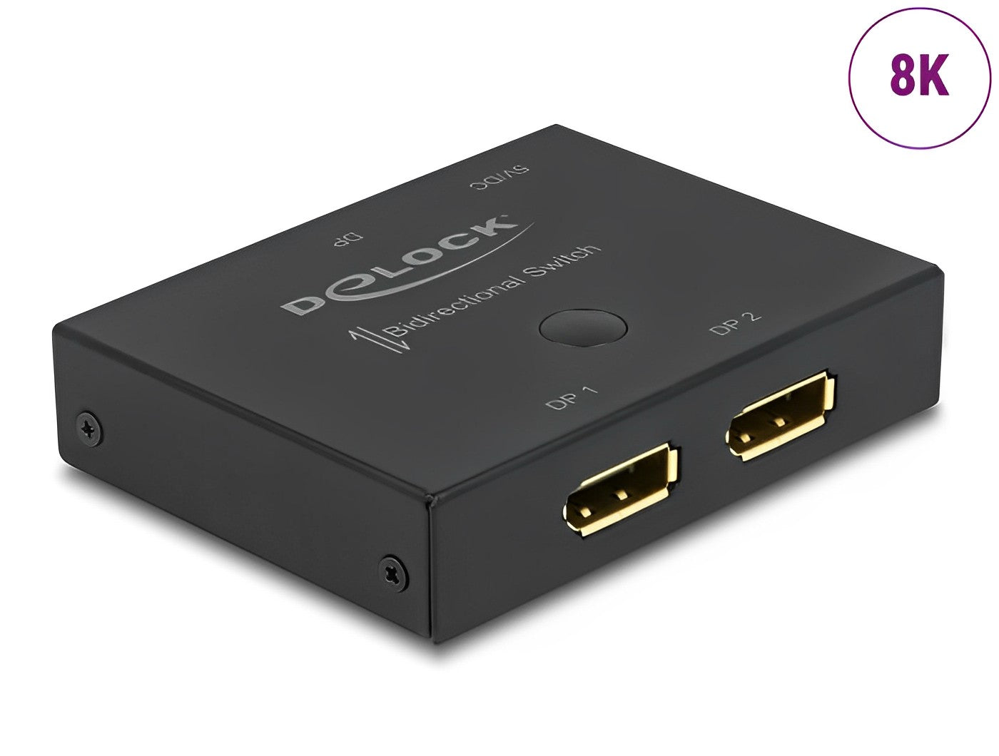 מיתוג דו - כיווני DisplayPort 8K עם 2 יציאות DP - delock.israel